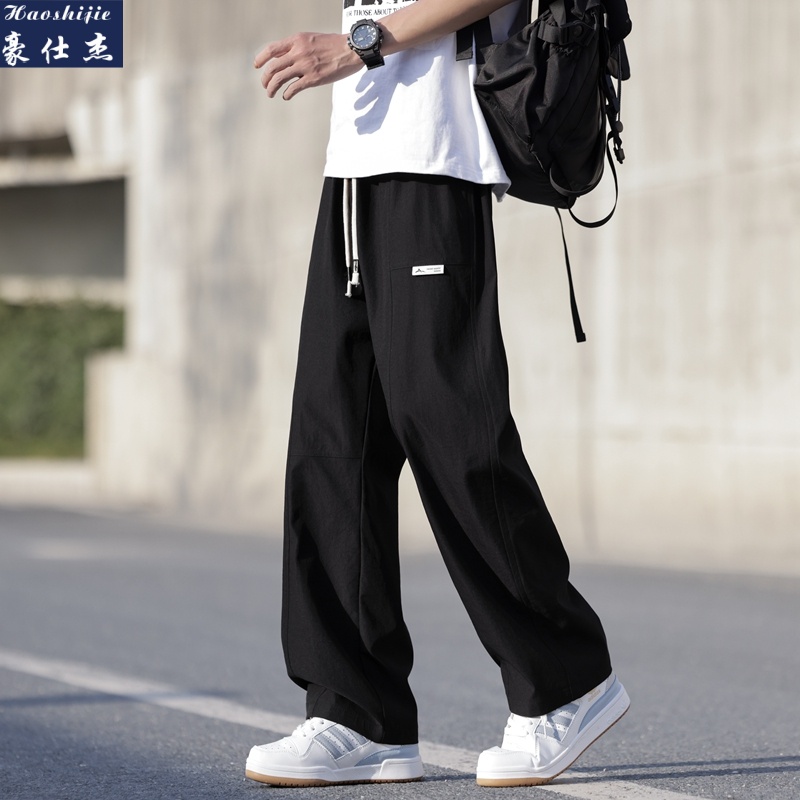 13644753.《百搭潮流》夏季薄款休闲舒适透气百搭冰丝裤潮流男裤