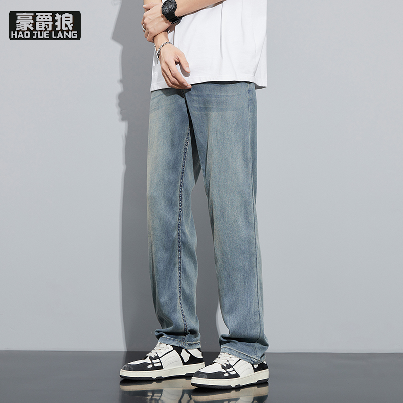 13654412.【四面弹天丝裤】莱赛尔牛仔裤夏季冰丝凉感男士宽松直筒长裤