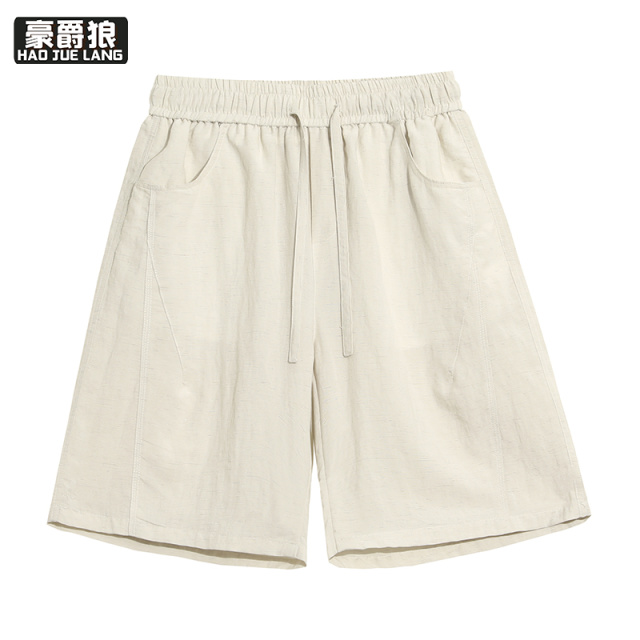 13654417.夏日凉感冰丝阔腿短裤男生宽松垂感透气休闲百搭五分运动中裤