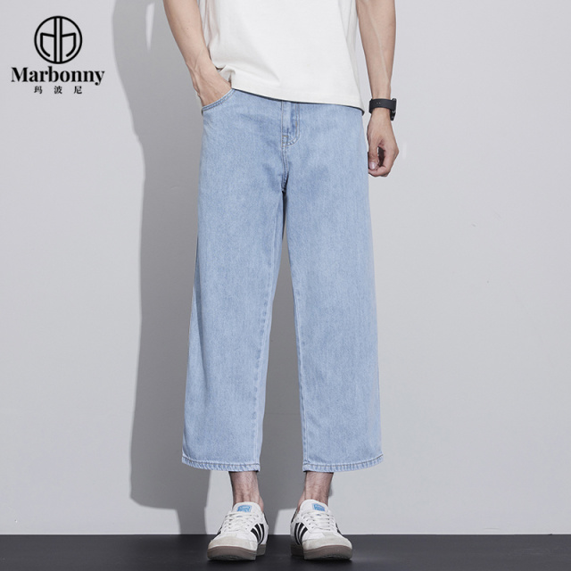 13655059.夏季薄款男士牛仔裤休闲九分裤