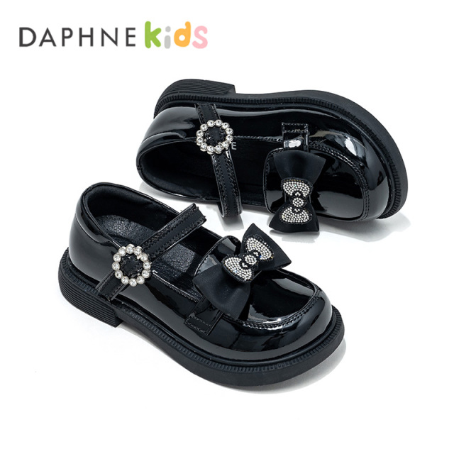 13654984.DAPHNE Kids达芙妮童鞋小皮鞋女童秋季新款儿童鞋子百搭公主风童鞋配裙子