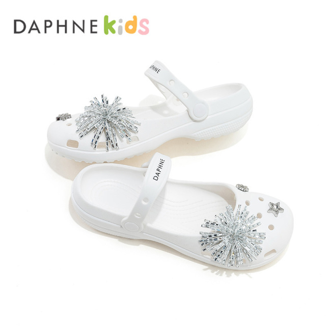 13654989.DAPHNE Kids达芙妮童鞋洞洞鞋夏季新款外穿芭蕾玛丽珍半包凉拖鞋一脚蹬两穿