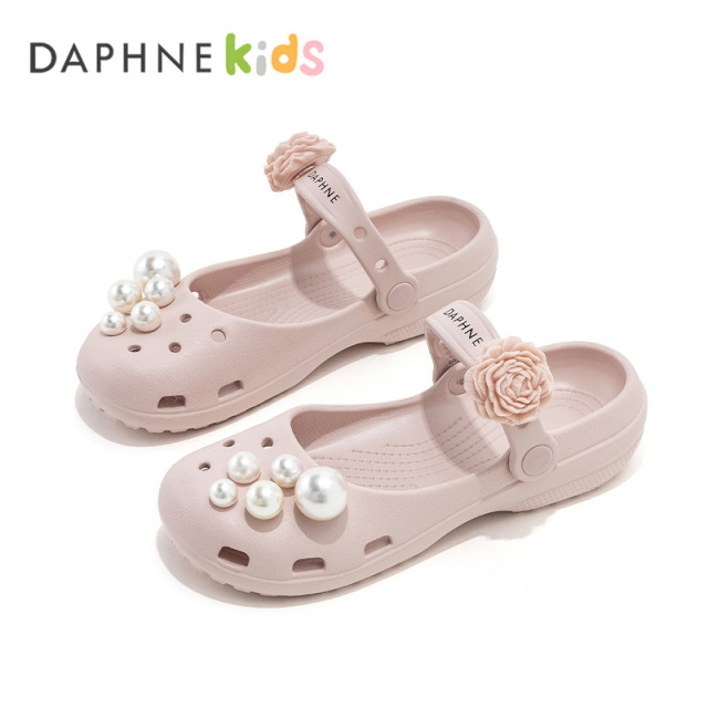 13655094.DAPHNE Kids达芙妮童鞋洞洞鞋新款夏季女童鞋子休闲百搭女包头童鞋玛丽珍洞洞鞋