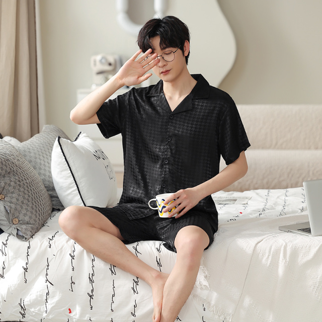 13659269.派邦奴夏季新款男士简约款家居服凉感透气睡衣套装fd