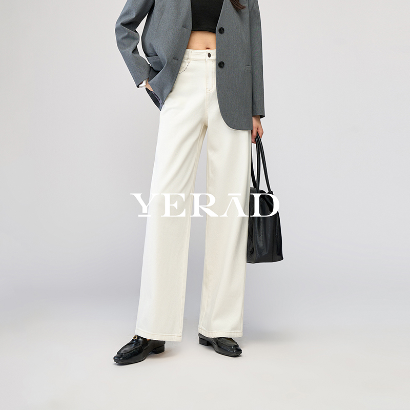 13658238.【娅丽达】果冻白月光·高腰牛仔直筒裤女舒柔天丝棉牛仔裤
