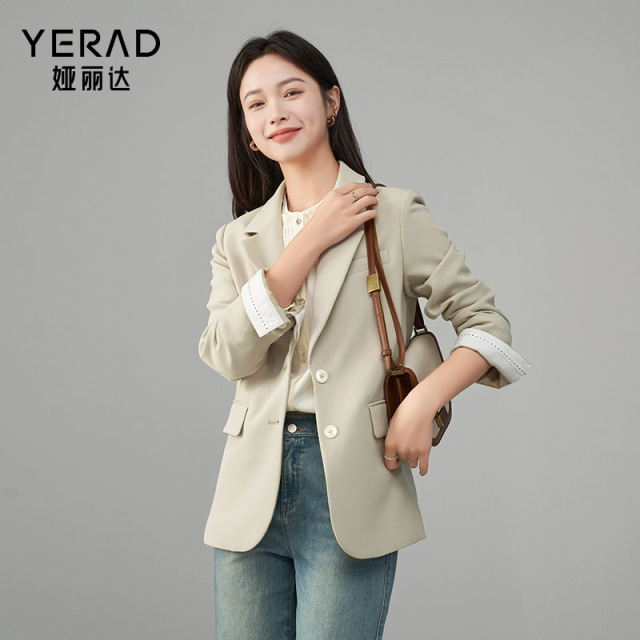 13657695.【娅丽达】高级感西装外套女简约气质通勤小西服女上衣款