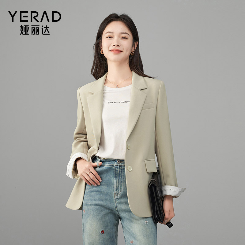 13657695.【娅丽达】高级感西装外套女简约气质通勤小西服女上衣款