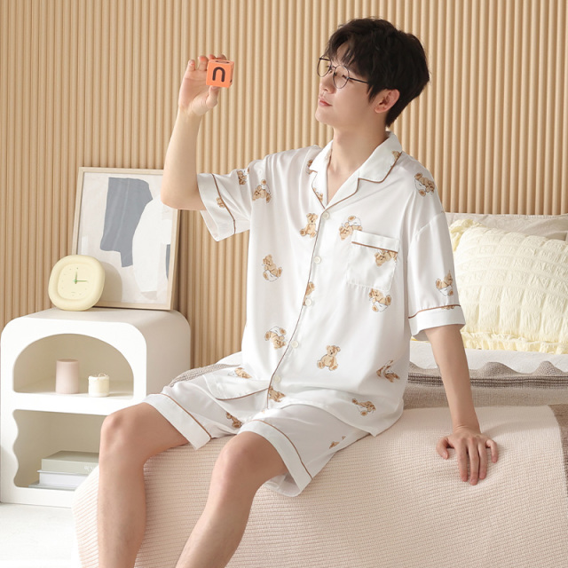 13659280.派邦奴冰丝轻肤舒适男士夏季凉感睡衣套装fd