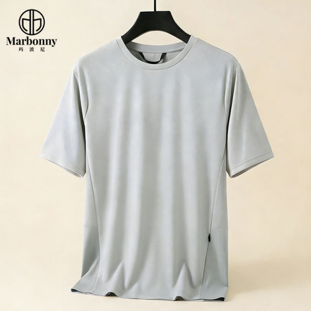 13659809.夏季冰丝短袖T恤情侣款潮流宽松休闲运动服速干圆领T恤衫