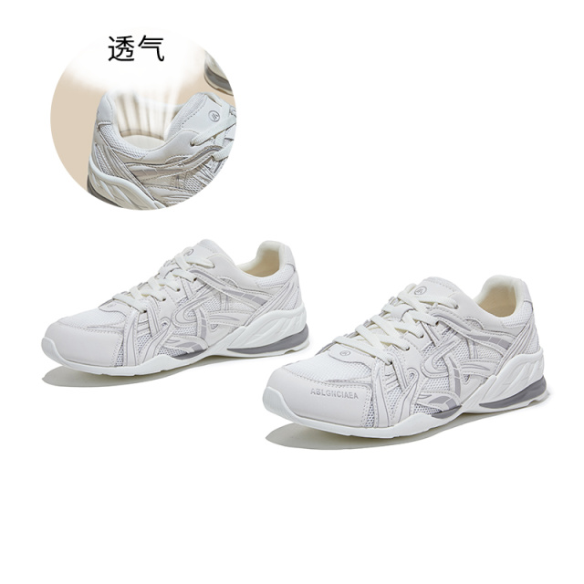 13661118.墨斯本真皮垫纯色系带软底阿甘鞋新款潮流时尚运动轻便舒适透气百搭女式休闲鞋12763