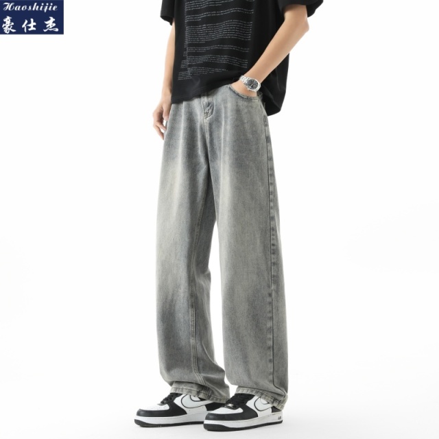 13661865.《百搭潮流》春夏季新款青少年牛仔裤休闲宽松直筒裤
