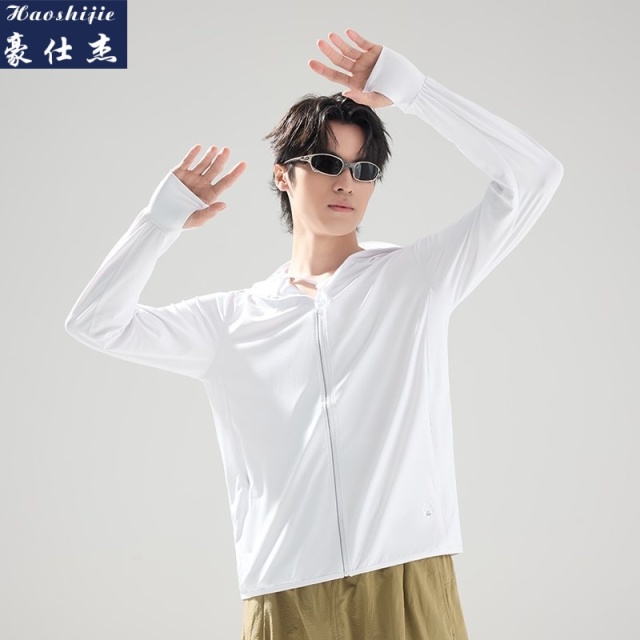 13661870.《防紫外线带镜片》防晒衣冰丝速干夏季男女情侣款连帽时尚潮流