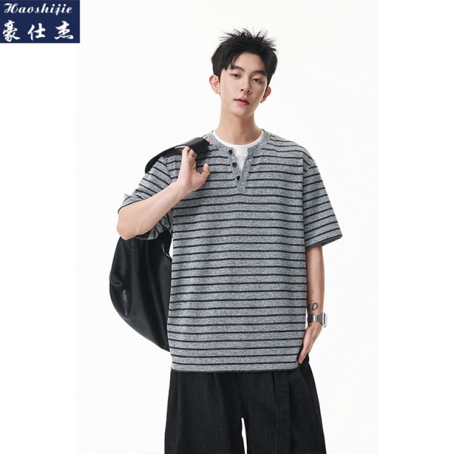 13663997.《百搭潮流》夏季新款男士简约时尚休闲百搭舒适T恤短袖上衣