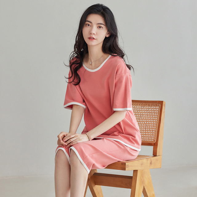 13668857.雅鹿女士纯棉短袖七分裤睡衣套装宽松亲肤透气柔软舒适可外穿家居服女生睡衣夏季舒适