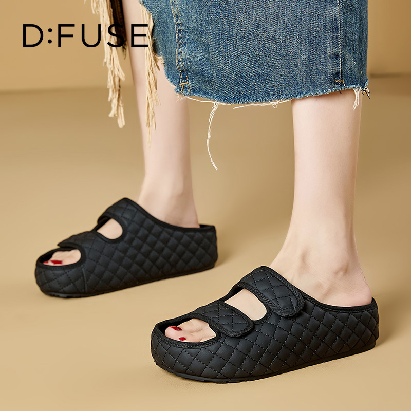 13669999.墨斯本D:Fuse/迪芙斯新款魔术贴简约外穿潮流女拖鞋星期六集团DFE211019I