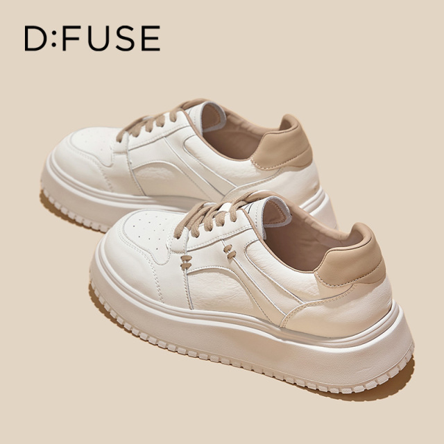 13669998.墨斯本D:Fuse/迪芙斯新款厚底小白鞋运动女休闲鞋星期六集团DFE111240J