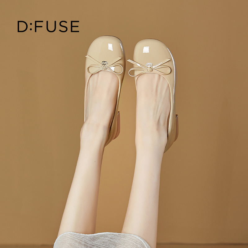 13670002.墨斯本D:Fuse/迪芙斯新款芭蕾风蝴蝶结浅口软底女单鞋星期六集团DFE111165I
