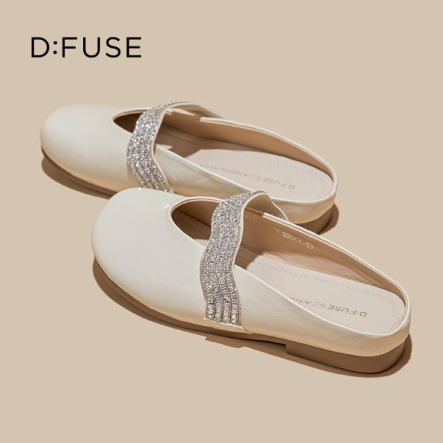 13670003.墨斯本D:Fuse/迪芙斯新款时尚水钻包头百搭软底女拖鞋星期六集团DFE211015I