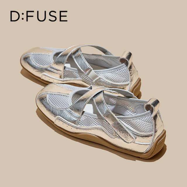 13669997.墨斯本D:Fuse/迪芙斯新款芭蕾风网面魔术贴设计女单鞋星期六集团DFE111183I