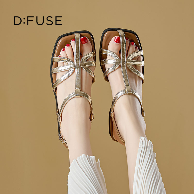 13670008.墨斯本D:Fuse/迪芙斯新款方头露趾厚底时尚舒适女凉鞋星期六集团DFE111515I