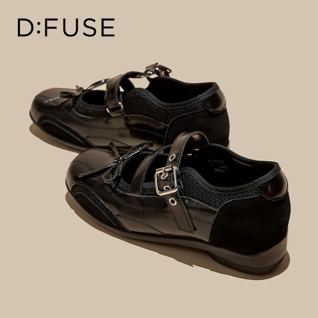 13670011.墨斯本D:Fuse/迪芙斯新款方头蝴蝶结时尚交叉带女单鞋星期六集团DFE111184I