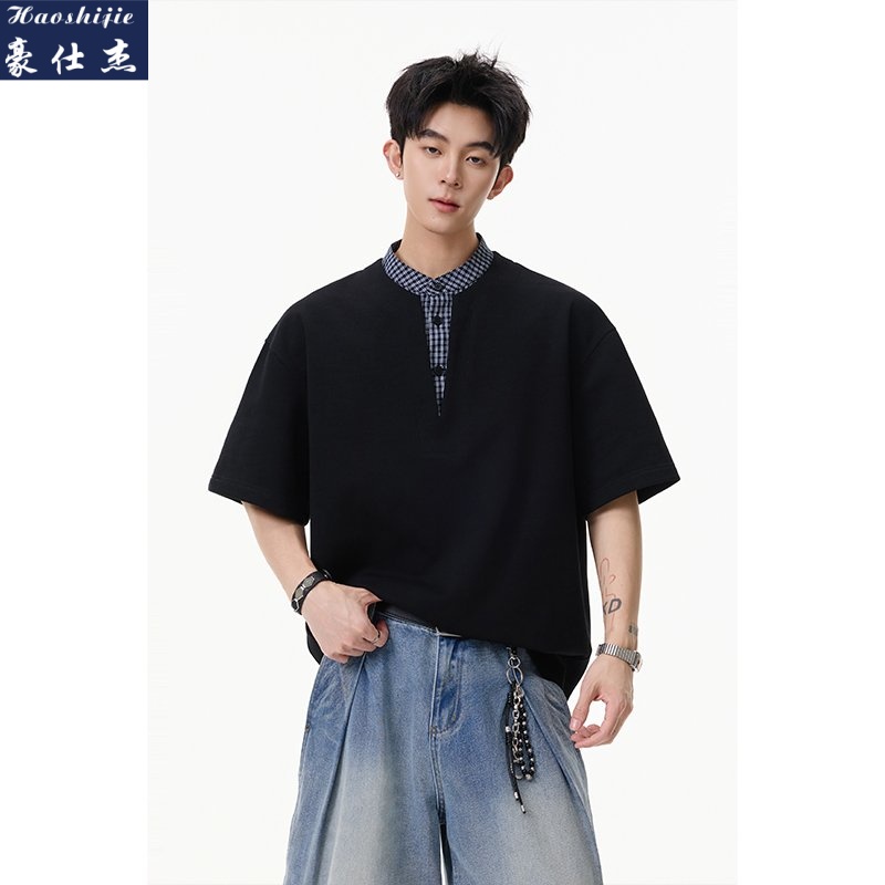 13670838.《休闲时尚》夏季新款男士百搭时尚休闲T恤短袖上衣