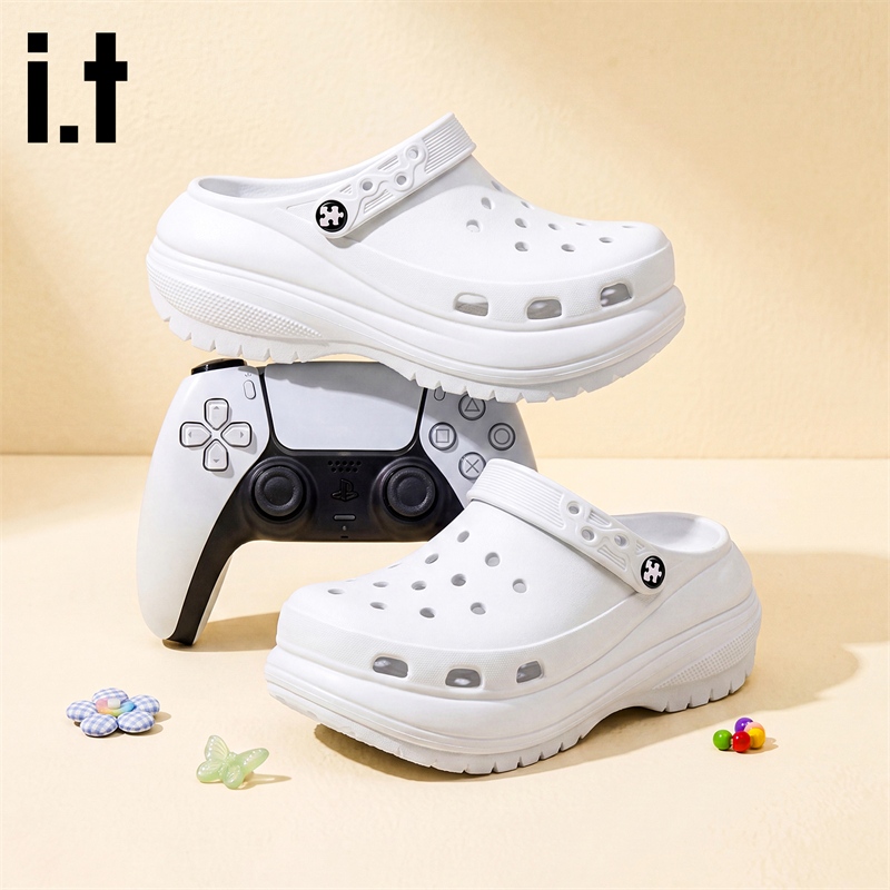 13671453.i.t PUZZLE超临界凉拖鞋女夏季外穿两用踩屎感厚底增高洞洞鞋女