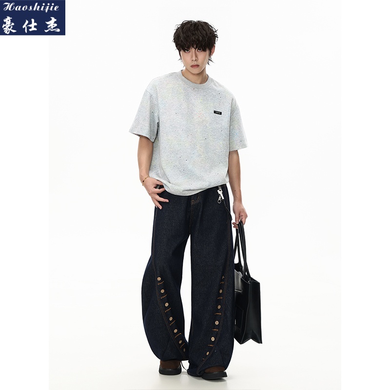 13670844.《百搭潮流》夏季新款男士百搭休闲T恤圆领短袖打底衫