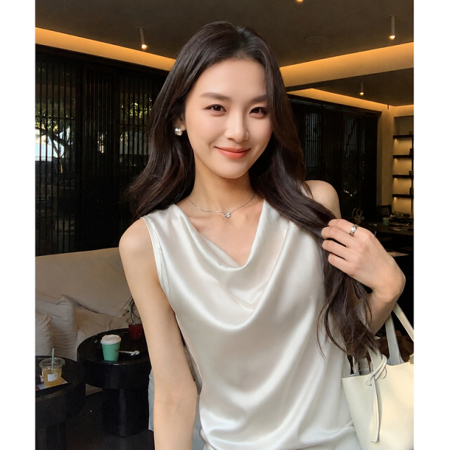 13671561.【丝滑100桑蚕丝】夏季优雅风荡领盖袖直筒显瘦连衣裙女小个子