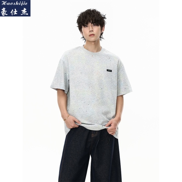 13670844.《百搭潮流》夏季新款男士百搭休闲T恤圆领短袖打底衫