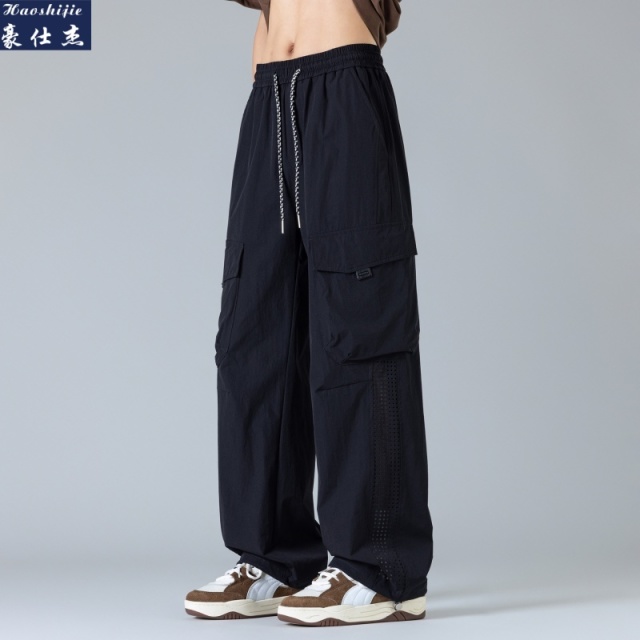 13672473.《休闲潮流》夏季新款休闲裤宽松阔腿裤长裤青少年冰丝裤