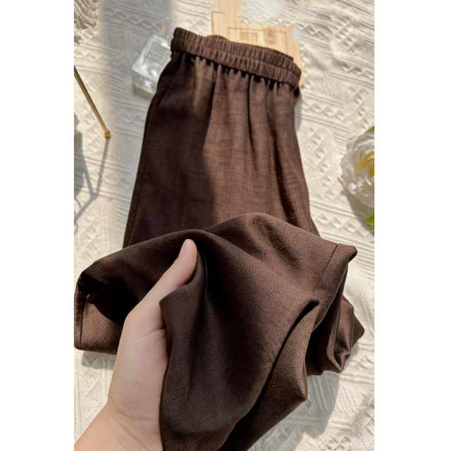 13671139.瑞品集团JEANS【含亚麻莱赛尔】夏季简约舒适九分萝卜裤松紧腰显瘦百搭女休闲裤