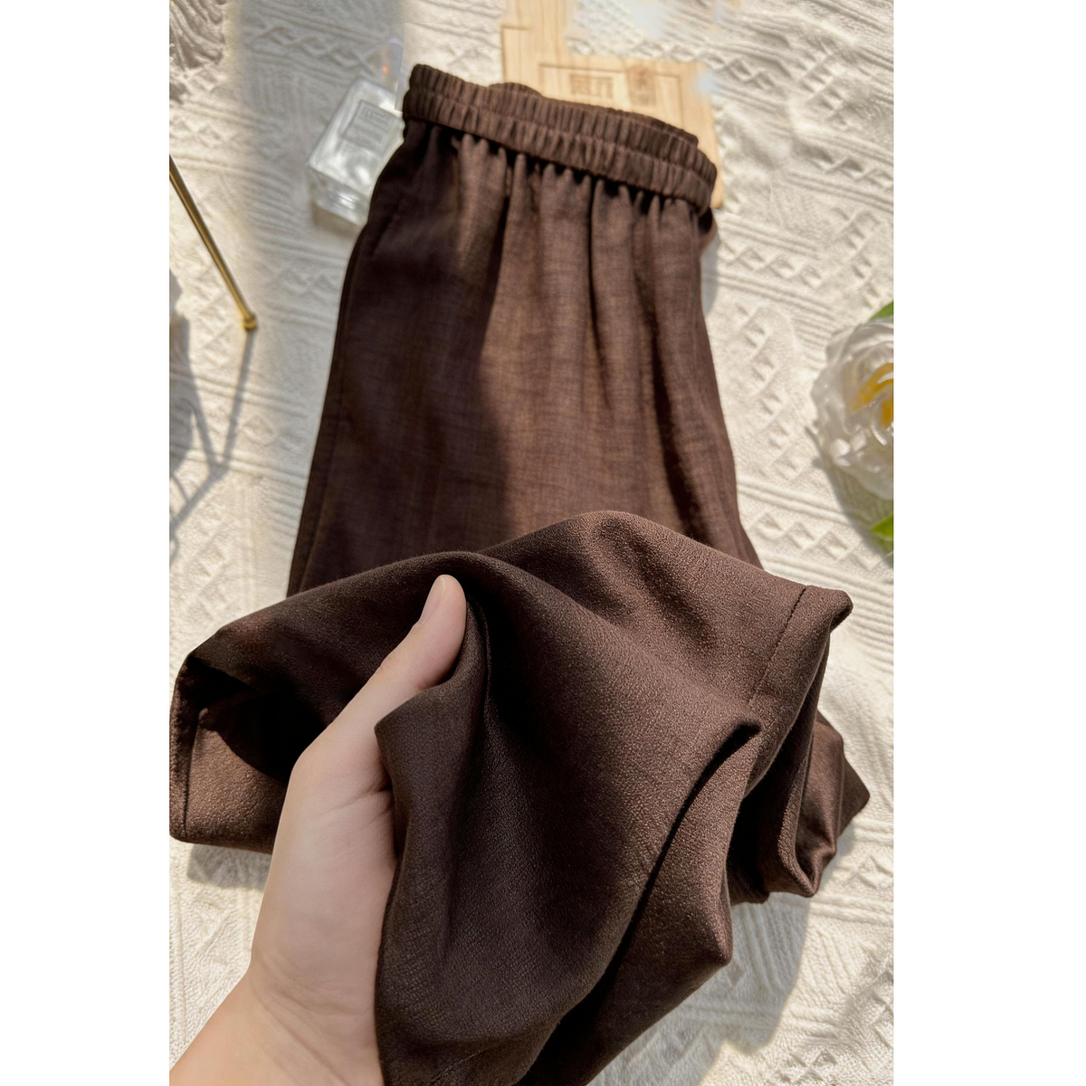 13671139.瑞品集团JEANS【含亚麻莱赛尔】夏季简约舒适九分萝卜裤松紧腰显瘦百搭女休闲裤