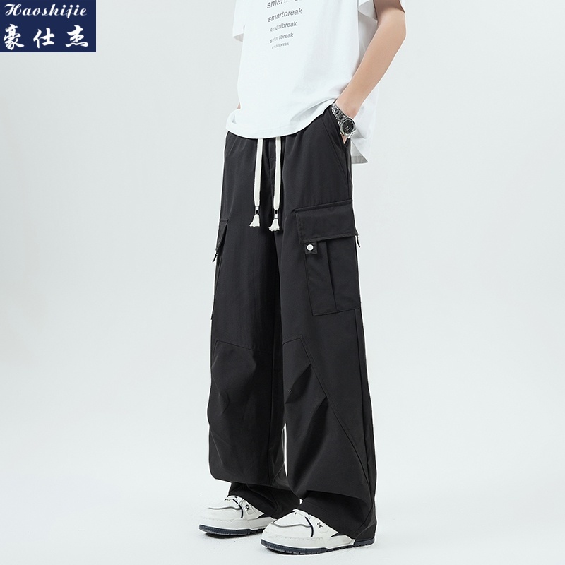 13673338.《休闲舒适》夏季新款休闲裤冰感潮款弯刀裤青少年百搭裤子