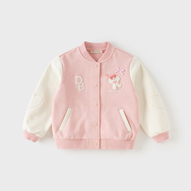 13673327.戴维贝拉女童棒球服外套秋装新款宝宝外衣儿童洋气上衣