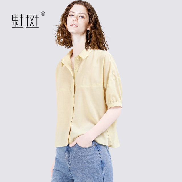 13674360.魅斑衬衫女装短袖衬衣
