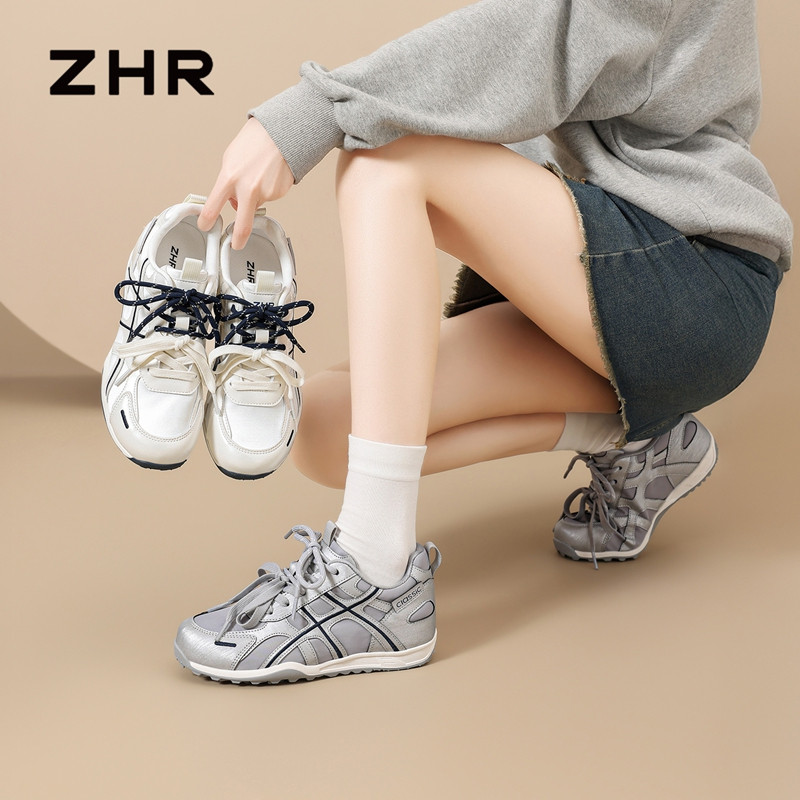 13675380.【ZHR则则】阿甘鞋圆头系带厚底女鞋[超纤+丝光布]