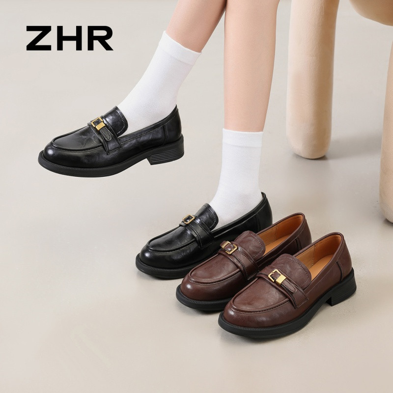 13675365.【ZHR则则】深口单鞋圆头系带平底女鞋[超纤]