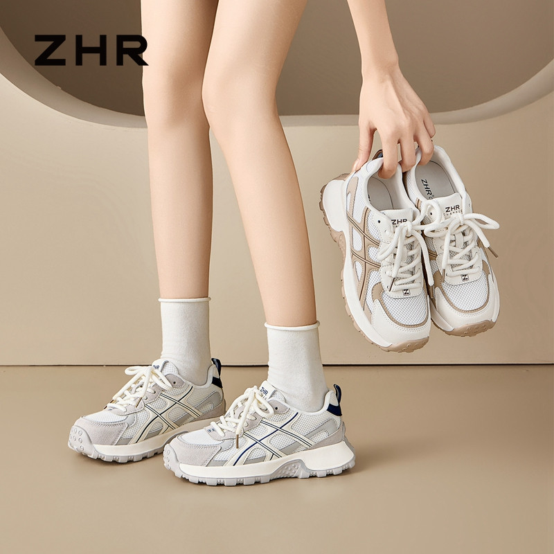 13675356.【ZHR则则】阿甘鞋圆头系带厚底女鞋[PU+仿牛绒+网布]