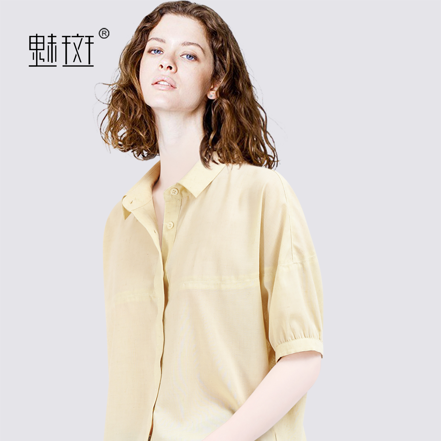 13674360.魅斑衬衫女装短袖衬衣