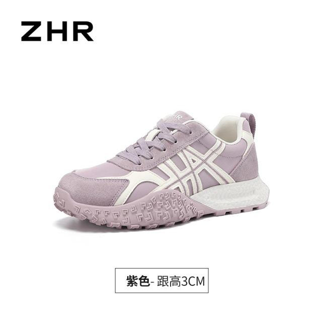 13675377.【ZHR则则】阿甘鞋圆头系带厚底女鞋[雨伞布+猪巴戈+PU]