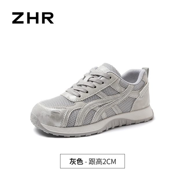 13675354.【ZHR则则】老爹鞋圆头系带平底女鞋[PU+网布]