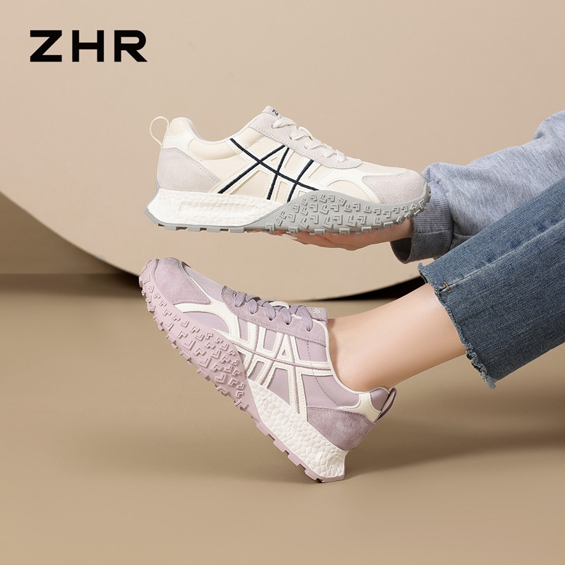 13675377.【ZHR则则】阿甘鞋圆头系带厚底女鞋[雨伞布+猪巴戈+PU]