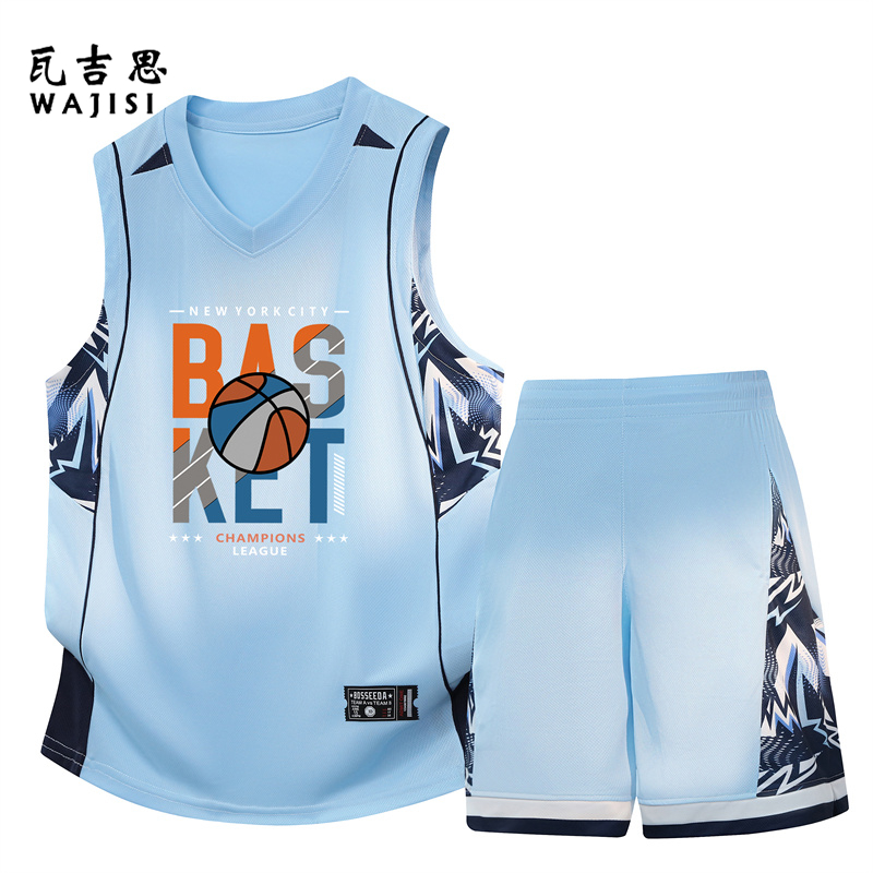 13676607.透气速干篮球服青少年夏季运动套装学生男孩大童汗背心宽松两件套
