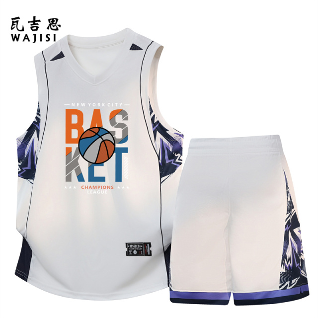 13676607.透气速干篮球服青少年夏季运动套装学生男孩大童汗背心宽松两件套