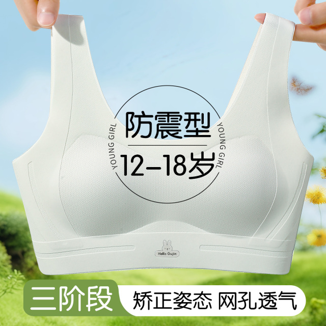 13675964.【矫姿挺背 运动防震】高中生内衣少女发育期三阶段内衣轻薄透气