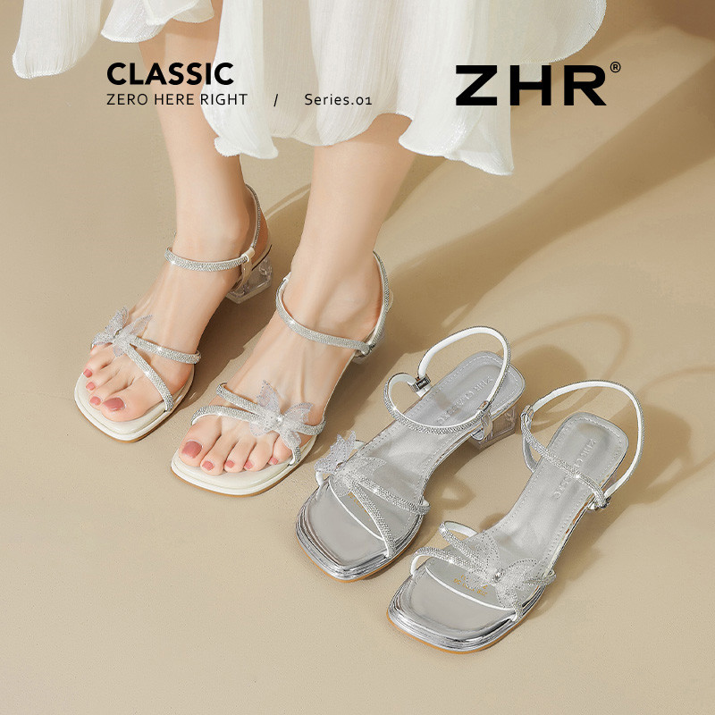 13678192.【ZHR则则】粗跟凉鞋露趾套脚女鞋[PU]