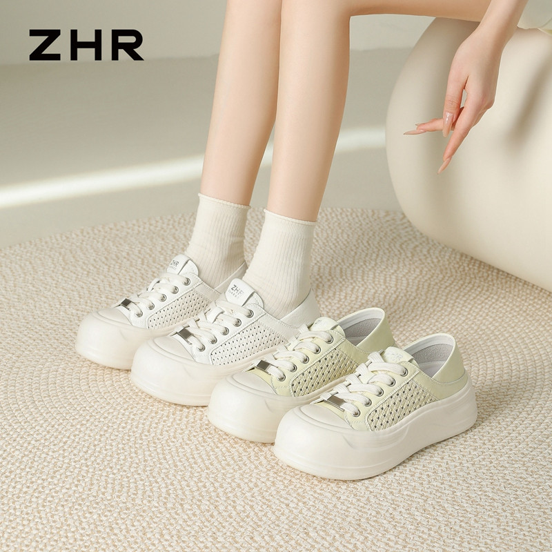 13678237.【ZHR则则】厚底小白鞋圆头系带女鞋[猪皮软垫]