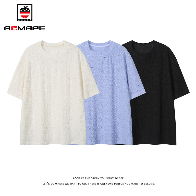 13678452.AEMAPE短袖T恤男夏季舒适透气男女同款简约百搭纯色T恤衫