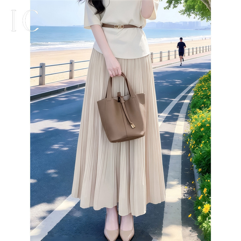 13682489.通勤高腰百褶休闲半身裙
